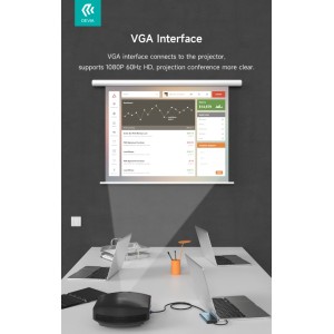 Hub USB-C 11 in 1 USB 3.1 HDMI 4K VGA Devia Leopard - foto 3