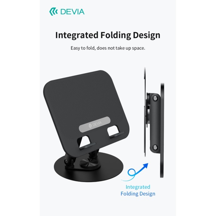 Supporto pieghevole 360° per tablet e laptop nero Devia EL238