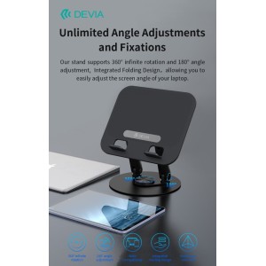 Supporto pieghevole 360° per tablet e laptop nero Devia EL238 - foto 2