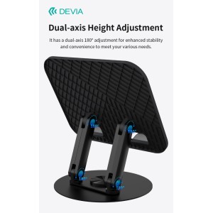 Supporto pieghevole 360° per tablet e laptop nero Devia EL238 - foto 3