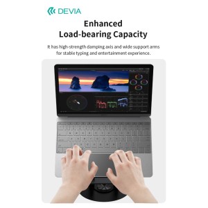 Supporto pieghevole 360° per tablet e laptop nero Devia EL238 - foto 4