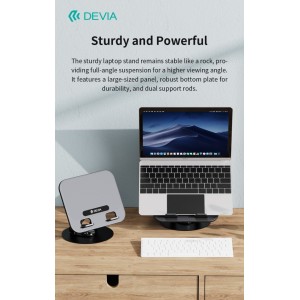Supporto pieghevole 360° per tablet e laptop nero Devia EL238 - foto 5