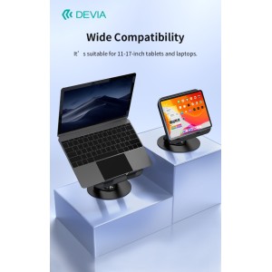 Supporto pieghevole 360° per tablet e laptop nero Devia EL238 - foto 6