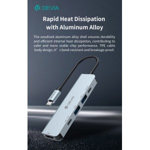 Hub 5 in 1 USB-C con 2 USB, PD 100W e HDMI 4K Devia - foto 3