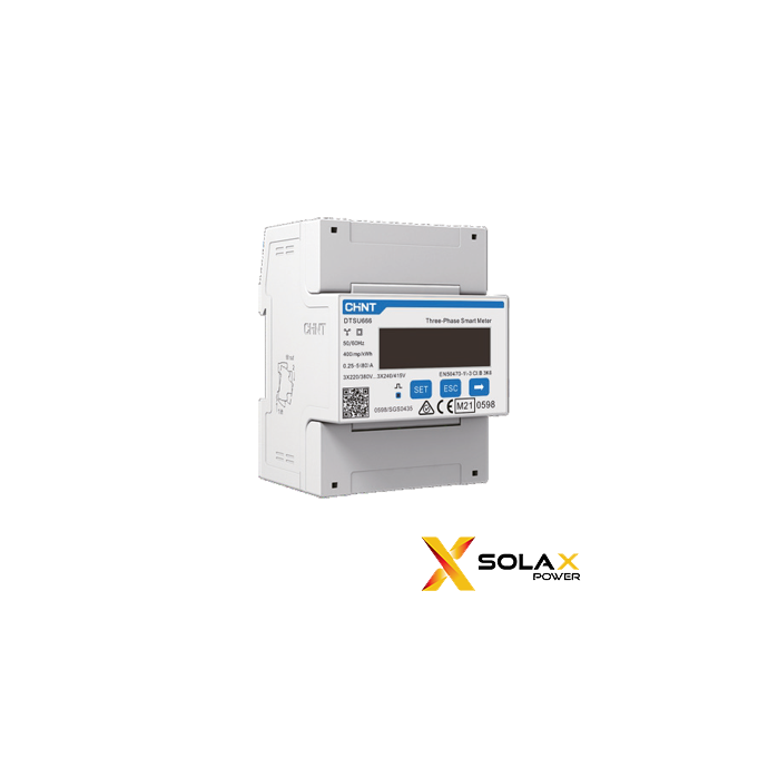 Contatore energia trifase MID 80A 230/400V Solax Power DTSU666-D