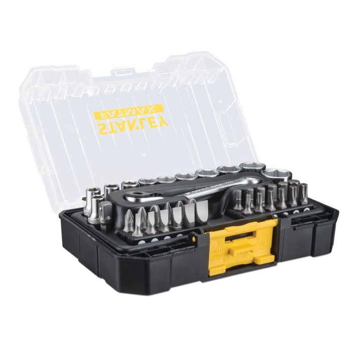 Set 37 pezzi portainserti a cricchetto 1/4" Stanley PRO-STACK