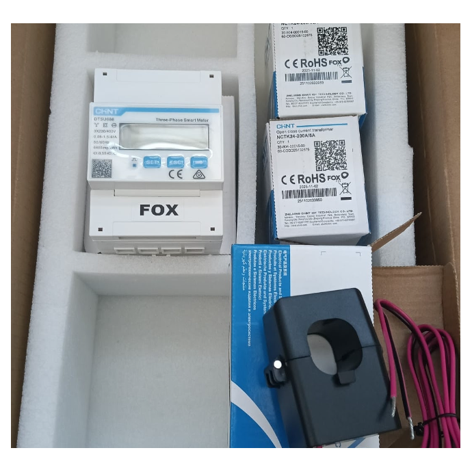 Misuratore trifase FoxESS SDM120CT 100mA con CT 200A/5A