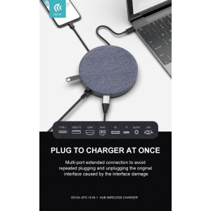 Hub USB-C 10 in 1 con ricarica Qi 10W Devia - foto 4