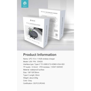 Hub USB-C 10 in 1 con ricarica Qi 10W Devia - foto 5