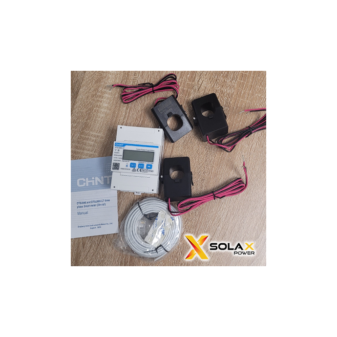 Contatore di energia trifase CHINT + CT Solax Power DTSU666-D-CT
