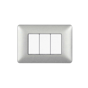 Placca 3 moduli argento...