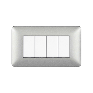 Placca 4 moduli argento...