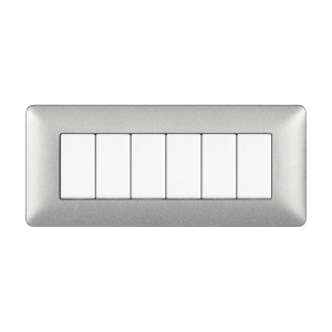 Placca 6 moduli argento...