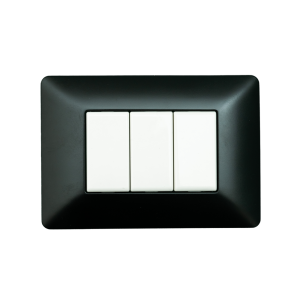 Placca 3 moduli nero opaco...