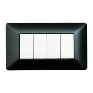 Placca 4 moduli nero opaco...