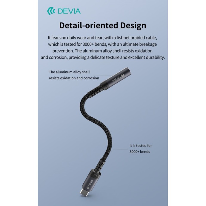 Adattatore audio Tipo-C a Jack 3,5 mm nero Devia iPure