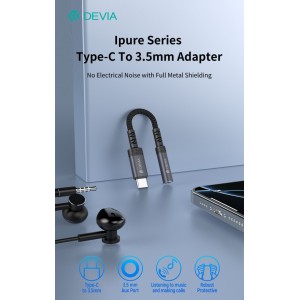 Adattatore audio Tipo-C a Jack 3,5 mm nero Devia iPure - foto 2