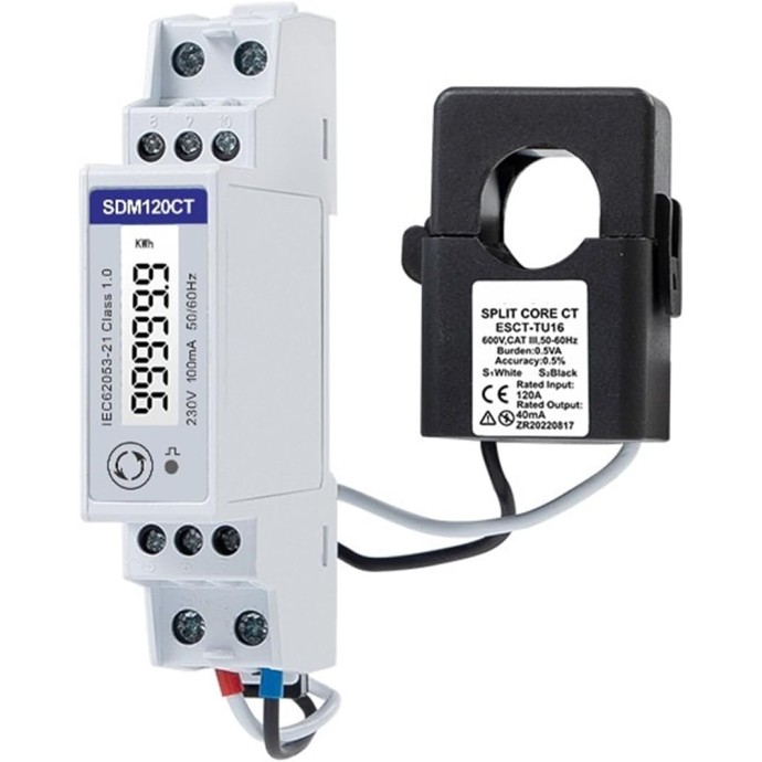 Contatore di energia monofase 100A 100mA RS485 Modbus FoxESS SDM120CT