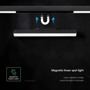 Faretto LED lineare binario magnetico 10W 48V nero V-TAC VT-41026 - foto 4