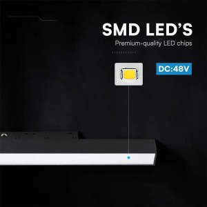 Faretto LED lineare binario magnetico 10W 48V nero V-TAC VT-41026 - foto 6