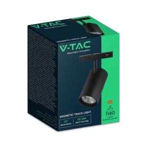 Faretto LED magnetico da binario 12W 48V 30° nero V-TAC VT-40020 - foto 2