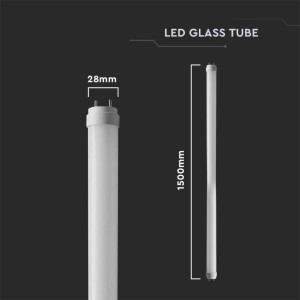 Tubo LED T8 G13 20W 150cm in vetro V-TAC VT-1575 - Confezione da 25 pezzi - foto 8