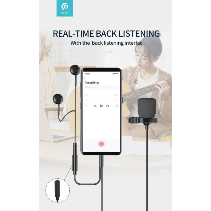 Microfono per Smartphone a filo con connettore Jack 3,5mm Microfono per Smartphone a filo con connettore Jack 3,5mm