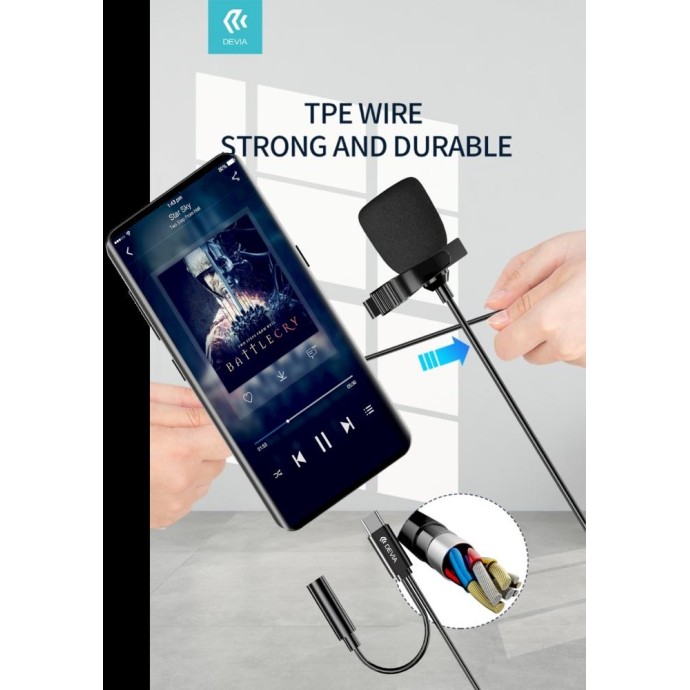 Microfono per Smartphone a filo con connettore Tipo-C Microfono per Smartphone a filo con connettore Tipo-C