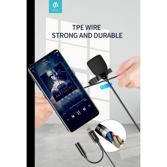 Microfono per Smartphon a filo e connettore Lightning Apple Microfono per Smartphon a filo e connettore Lightning Apple