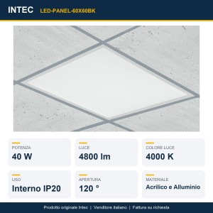 Pannello LED 40W 4000K 60x60 cm Intec - foto 2