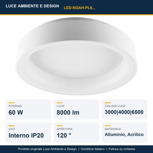 Plafoniera LED 60W CCT Ø60 cm Luce Ambiente e Design NOAH - foto 2