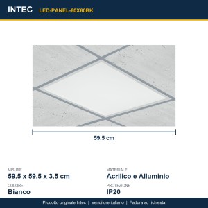 Pannello LED 40W 4000K 60x60 cm Intec - foto 3