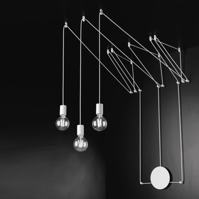 Plafoniera 3 luci E27 HABITAT Bianco e Nero - Luce Ambiente e Design