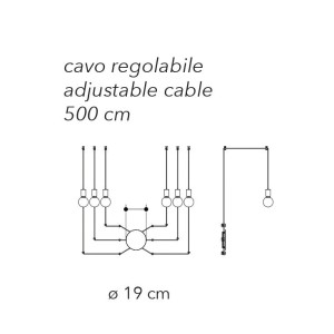 Plafoniera 3 luci E27 HABITAT Bianco e Nero - Luce Ambiente e Design - foto 3