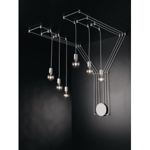 Plafoniera 6 luci E27 HABITAT Bianco e Nero - Luce Ambiente e Design