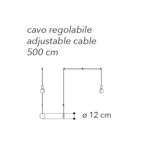Plafoniera 6 luci E27 HABITAT Bianco e Nero - Luce Ambiente e Design - foto 5