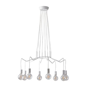 Sospensione 8 luci E27 HABITAT Bianco e Nero - Luce Ambiente e Design