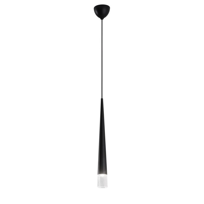 Sospensione conica GU10 in metallo e vetro Lancelot IP20 Nero e Oro - Luce Ambiente e Design