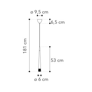 Sospensione conica GU10 in metallo e vetro Lancelot IP20 Nero e Oro - Luce Ambiente e Design - foto 4