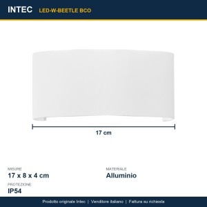 Applique LED da esterno 6W 3000K/4000K biemissione IP54 BEETLE Bianco e Grigio - Intec - foto 3
