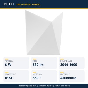 Applique da esterno LED 6W CCT IP54 STEALTH Bianco e Nero - Intec - foto 2