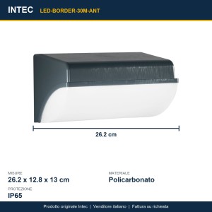 Applique da esterno LED 30W 4000K IP65 Antracite e Bianco - Intec - foto 3