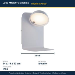 Applique LED 5W 4000K con USB BOING Bianco e Nero - Luce Ambiente e Design - foto 4