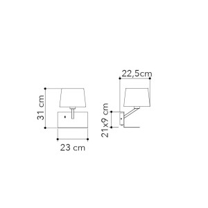 Applique da interno E27 1 luce USB 2A IP20 CIAK Bianco e Grigio - Luce Ambiente e Design - foto 2