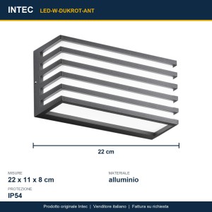 Applique da esterno LED 12W IP54 DUKROT Antracite, Bianco e Bronzo - Intec - foto 3