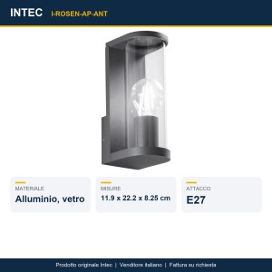 Applique da esterno E27 1 luce ROSEN Antracite e Bianco - Intec - foto 2