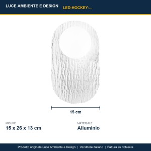 Applique LED da interno 6W 700 lm HOCKEY Bianco e Nero - Luce Ambiente e Design - foto 3