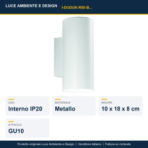 Applique da interno GU10 biemissione DUDUK Bianco e Nero - Luce Ambiente e Design - foto 2
