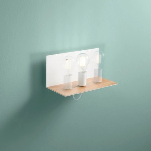 Applique da interno E27 con mensola USB Bianco e Nero - Luce Ambiente e Design - foto 3
