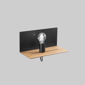 Applique da interno E27 con mensola USB Bianco e Nero - Luce Ambiente e Design - foto 4